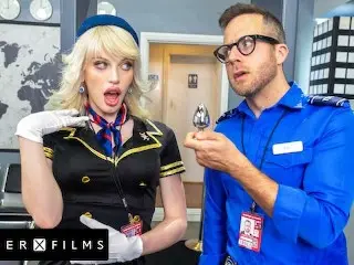 Cute Trans Stewardess Smashed by Kinky Guard - Izzy Wilde - GenderXFilms