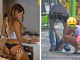 Sexy Brazilian Gold Digger changes her Attitude when she Sees his Cash