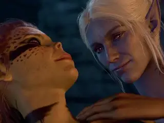 Baldur's Gate 3 (bg3) Lae'zel and Minthara Romance Scene