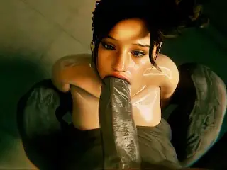 Claire Redfield Deepthroats a Large Mr. X Cock and Takes a Huge Cum Load in her Mouth