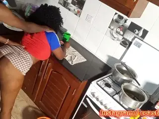 Hot Doggystle in the Kitchen