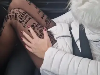 Blonde gives a Blowjob while Driving a Car and Gets her Pussy Fucked like an Insatiable Female Dog