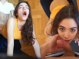 My YOGA Instructor's COCK is HARD so I FUCK him during LESSON