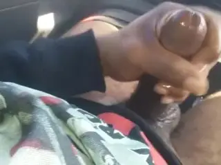 Jerking off my Big Black Dick in the Car