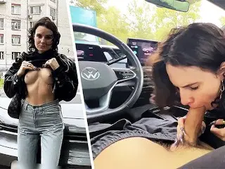 Fast and Furious: Car Blowjob Sex while Driving on Public