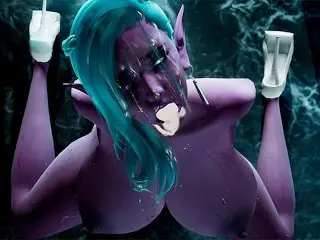 Dark Elf with Huge Futa Cock Fucks Elf Slut