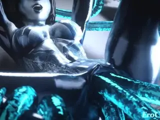 Cortana Gets her Pussy Stretched Wide Open by 4 Slimy Rods