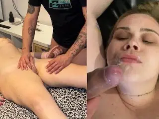 MASSAGE AND BLOWJOB UNTIL THE END!! I ASK HIM TO CUM IN MY MOUTH