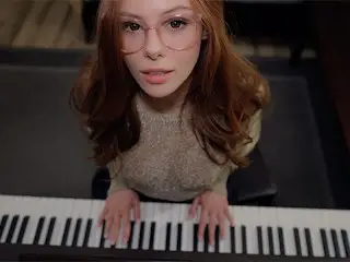 Music is Fun when a Student has no Panties | Piano Lessons | SEX with Teacher | Cum on Face