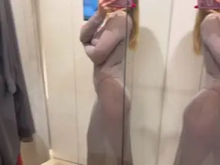 See through Dresses try on Haul in the Changing Room 18+