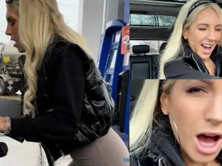 Public Orgasm W/ LUSH in at Gas Station PUMP!!!