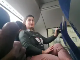 Voyeur Seduces MILF to Suck&Jerk his Dick in Bus