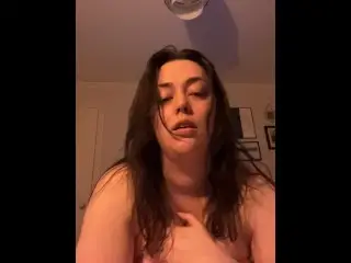 Busty Brunette Begs you to Fuck her Massive Tits