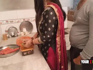 Stepmom Fucking the Kitchen when she make Dinner for her Stepson