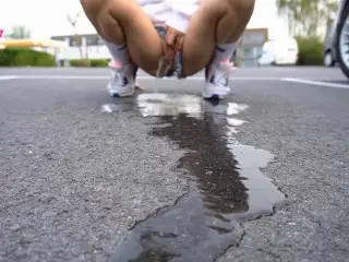 Sexy and Horny Girl Pees in Public