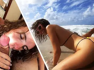 Outdoor Orgasm Fest: Public Beach Fuck and Piss Play