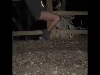 Humping a Fence Post Aggressively until Cum