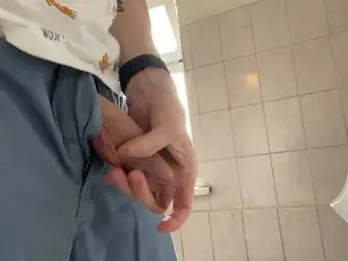 Big Uncut Cock, Peeing in a Public Toilet POV 4K 60 FPS - Pornhub Gay