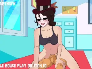 Hole House Gameplay Mad Moxxi Bounding on Dick Creampie Orgasm