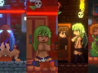 [#01 Hentai Game Drain Mansion. Succbus Horror Pixel Animation Erotic Game.