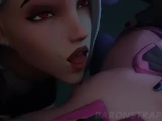 Submissive D.Va Feeds her Pussy to Ashe