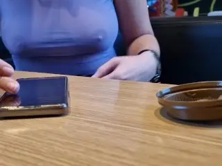 I Flash my Tits at McDonald's Restaurant