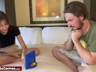 Sexy Babe Loses a Game of Strip Connect 4 and Fucks the Guy