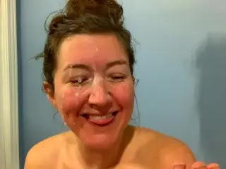 SLUT GETS a CUM SHOWER