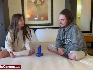 Connect 4 Strip Game with a Hot Young Brunette