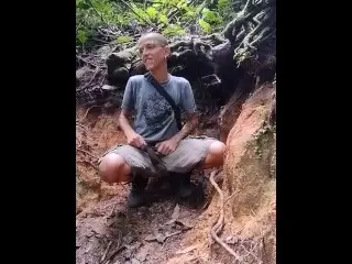 Horny Hiking. Quick Cum in the Jungle + Pissing in Nature.