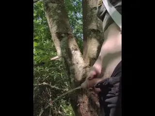 Trans Pissing in the Woods & again when she Gets Home