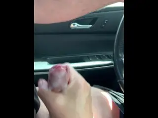 Risky Handjob while Driving until she Feeds him his Cum