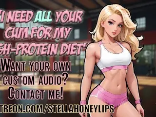 A Muscle Girl Bimbo needs your Sperm for her Cum Diet | Audio Roleplay