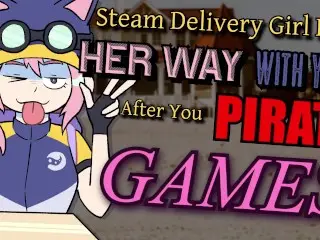 [F4A] Steam Delivery Girl has her way with you after you Pirate Steam Games [futanari] [anal]