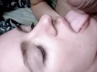 Close up and Slow Motion of my Stepdaughter Eating Stepdad's Cum (2x, 4x Speed))