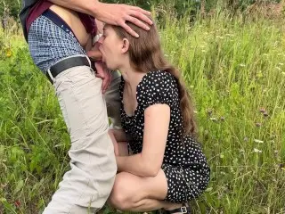 Very Hot Gagging Deepthroat in the Outdoors