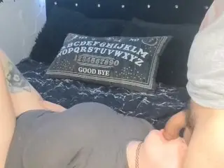 Sucking his Dick while he Plays with my Tight Pussy until he Fucks me Hard