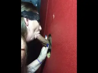 Slut Wife Gets Big Cumshot at Tampa Fantasyland Gloryhole