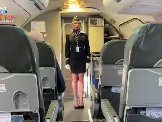 A Married Flight Attendant Fucks with Pilots during a Flight in all Holes