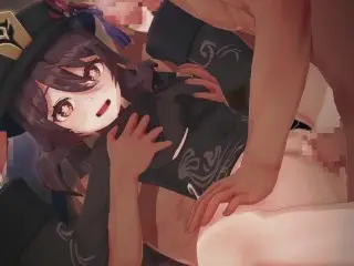 【genshin Impact Hu Tao】gangbang 3D Hentai Animation.(Fingering,handjob,blowjob,sex)