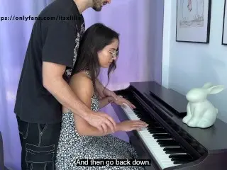 MY PIANO TEACHER CUM ON MY PUSSY