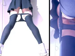 黒のニーハイでヒザガクガク