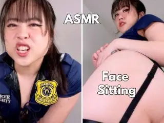 Asian Cop Sits Fat Ass on your Face -ASMR Ass Worship- Femdom