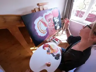 Talented Artist Andre got Fucked during a Painting Session.