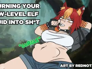 Churning an Elf Druid into Sh*t! [vore] [disposal Tease] [burps] [stomach Sounds]