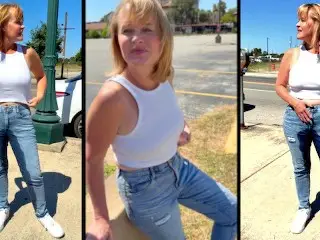 Publicly Soaking my Jeans, Walking around Braless and Flashing