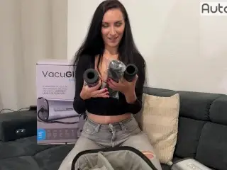 Eva Gave a Blowjob to a Stranger and Tested VacuGlide from Autoblow on him