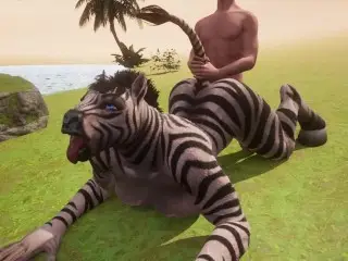 Curvy Furry Zebra Enjoys Human Cock Yiff Hentai Animation