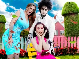 Mylf - two Hot Milfs with Big Tits need their Bushes Shaved (Edward Scissorhands Parody)