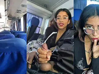 Doble Corrida Para La Chica Del Autobús